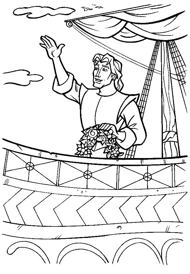 coloriage john smith fait un signe d adieu